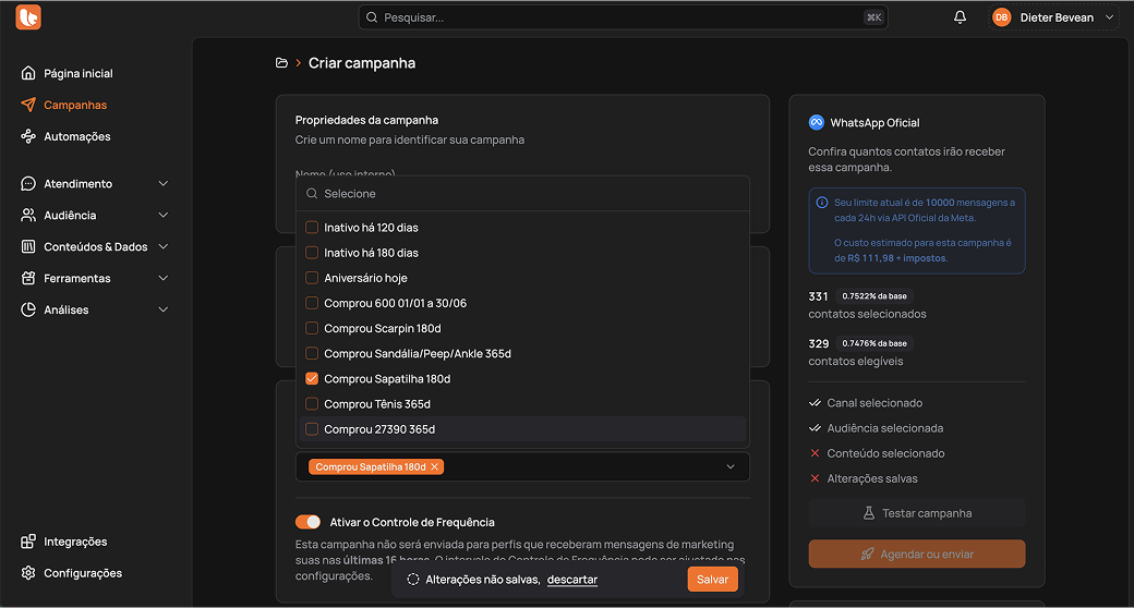 Disparo Seguro via WhatsApp Oficial (API Meta)